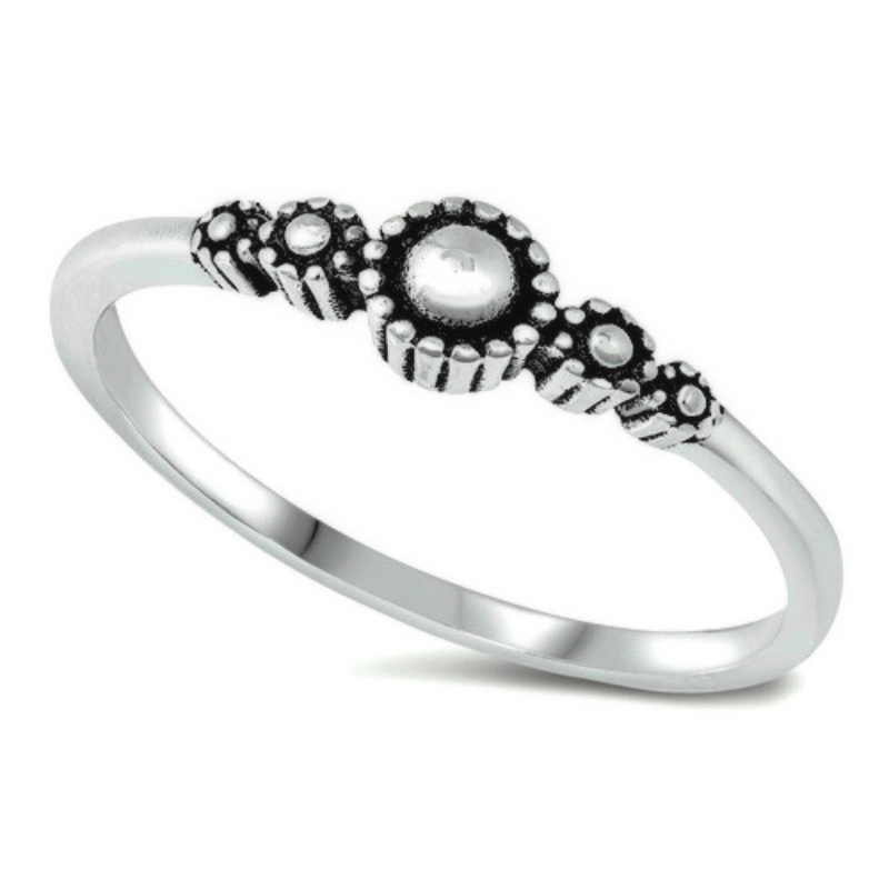 .925 Sterling Silver Bali Circle Ring Ladies and Kids Size 3-10 