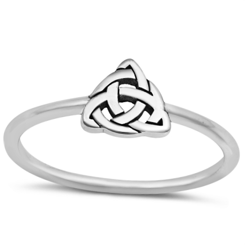925 Sterling Silver Triquetra Celtic Knot Ring size 3-10 Ladies