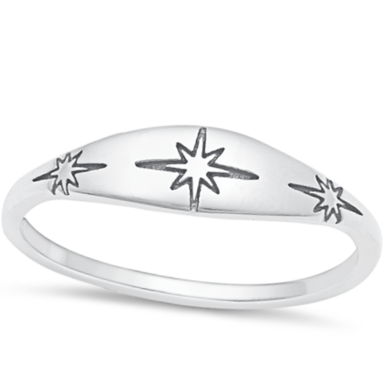 Gotta Have It - Real Silver Double Star Ring Made from Genuine 925 Sterling  Silver in Size 5, Sterling Silver Rings for Women, Teens, Men
