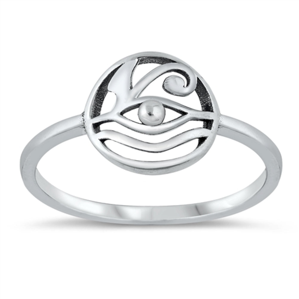 .925 Sterling Silver Horus' Eye Ring Ladies and Girls Sizes 4-10 Midi Knuckle Thumb