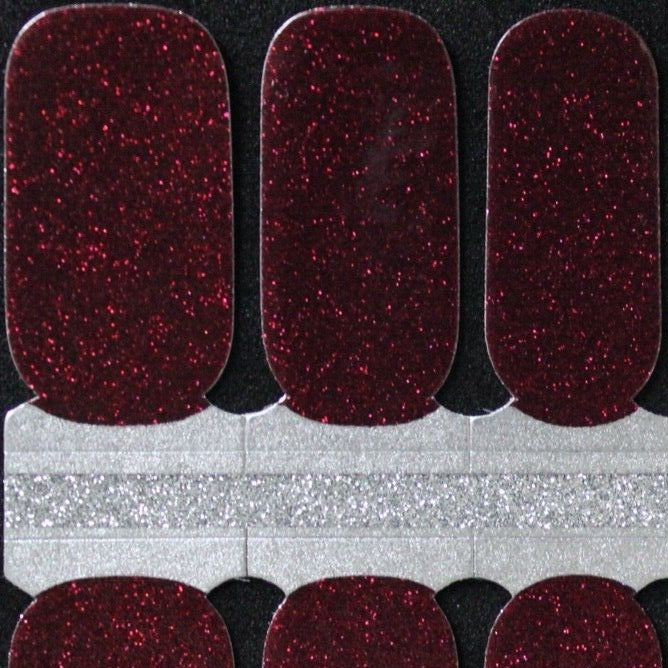 Red Glitter Manicure Nail Polish Wraps Strips For Ladies and Girls –  Sterling Silver Fashion