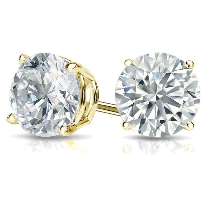 Baby Diamond Earrings Screw Back .10TCW | 14K Gold