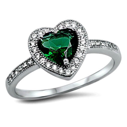 emerald heart ring