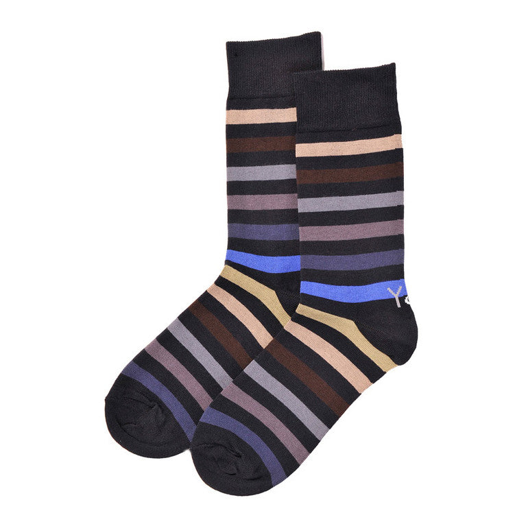 Blue Grey Beige Stripes Crew Socks – Sock Garden