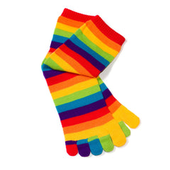 Rainbow Toe Socks Fun Five-Toe Socks With Rainbow Stripes Cute But Crazy  Socks