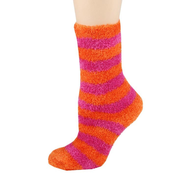 Fuzzy Stripes - Crew Socks – Sock Garden