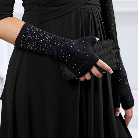 sparkly fingerless gloves