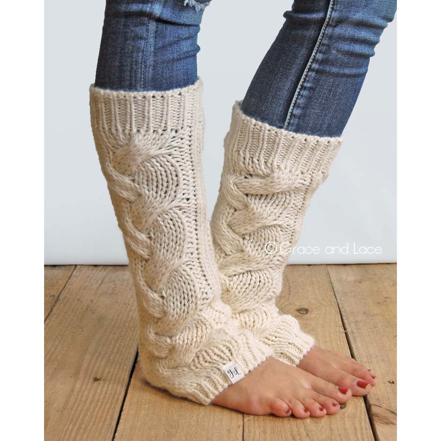 Cozy Cable Knit Leg Warmers Sock Garden