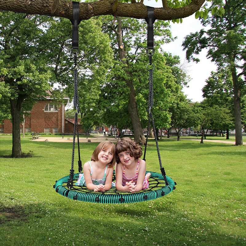 40 Kids Garden Tree Swing Seat Round Rope Hanging Flying Web