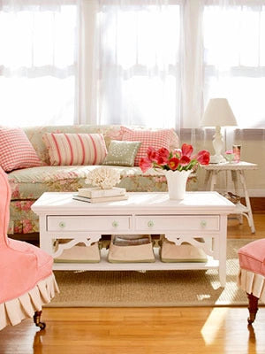 shabby chic living room colorful