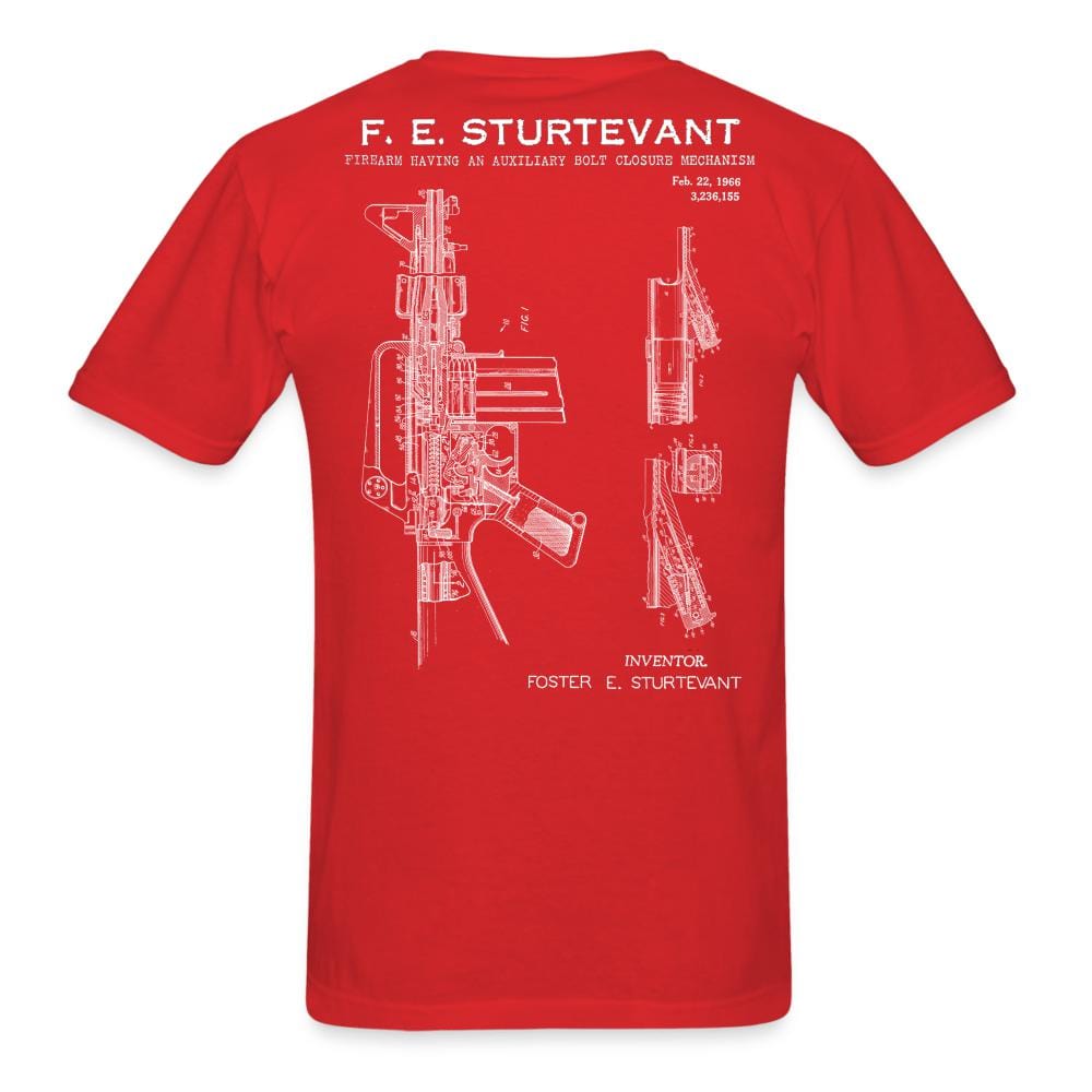 M16 AR-15  F.E. Sturtevant Patent - 3236155 - red