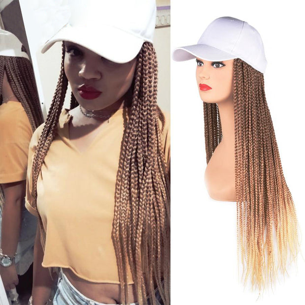 baseball cap with box braids