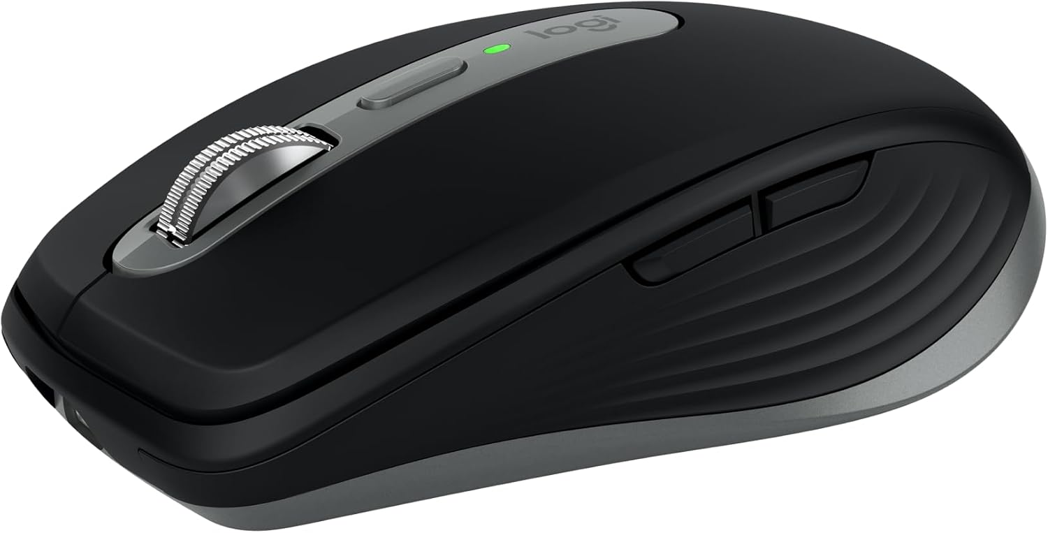 Logitech MX Anywhere 3S for Mac, Compact Wireless Bluetooth Mouse, 8K DPI Any-Surface Tracking, Quiet Clicks, USB C, Wireless Mouse for MacBook Pro, MacBook Air, iMac, iPad - Space Grey