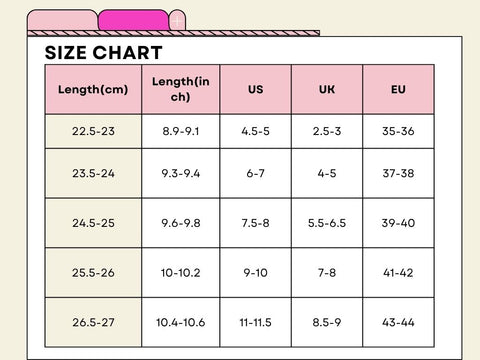 Goodlifebean Size Chart