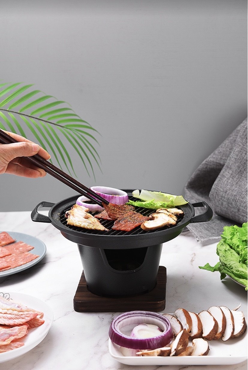 Small Tabletop Grill Mini BBQ Grill Prevent Sticking Easy Cleaning Korean  Family Barbecue Stove Portable Smokeless Tabletop Charcoal Grill Barbecue