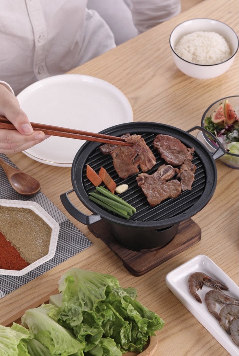 Japanese mini electric grill household smokeless barbecue small  multi-function