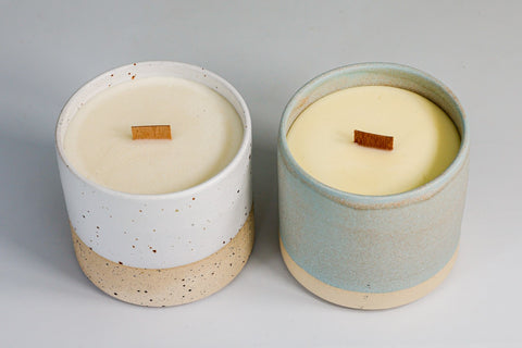 Handmade pottery scented candle holders