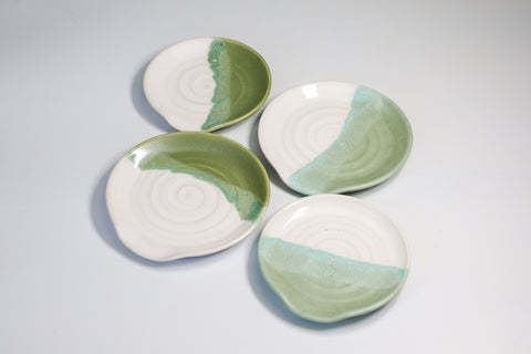 Mint green spoon rest set Handmade Ceramic Gifts