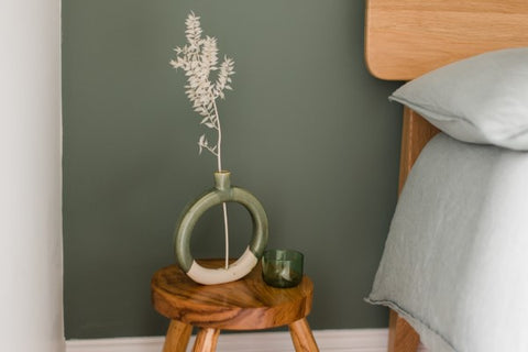 Ceramic Doughnut Vase on bedside table