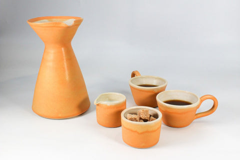 handmade ceramic coffee dripper set