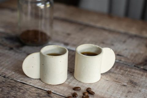 Natural Espresso Mugs Handmade Ceramic Gifts 