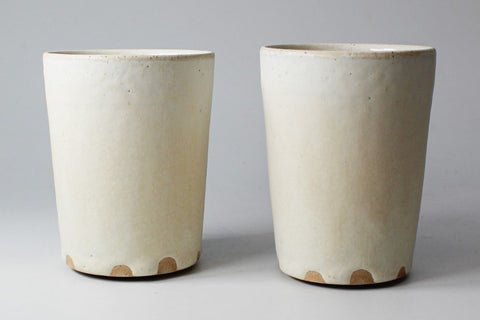 off white ceramic tumblers