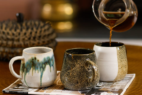 handmade ceramic mugs morning coffee