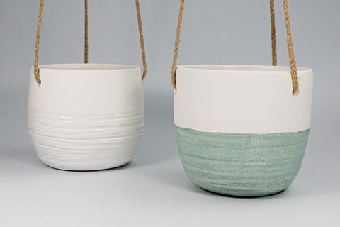 hanging ceramic plant pots