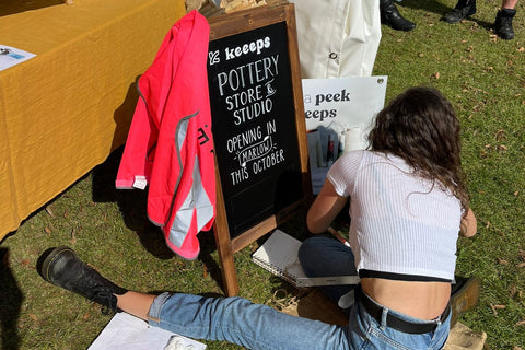 sign writer pub in the park pottery brand