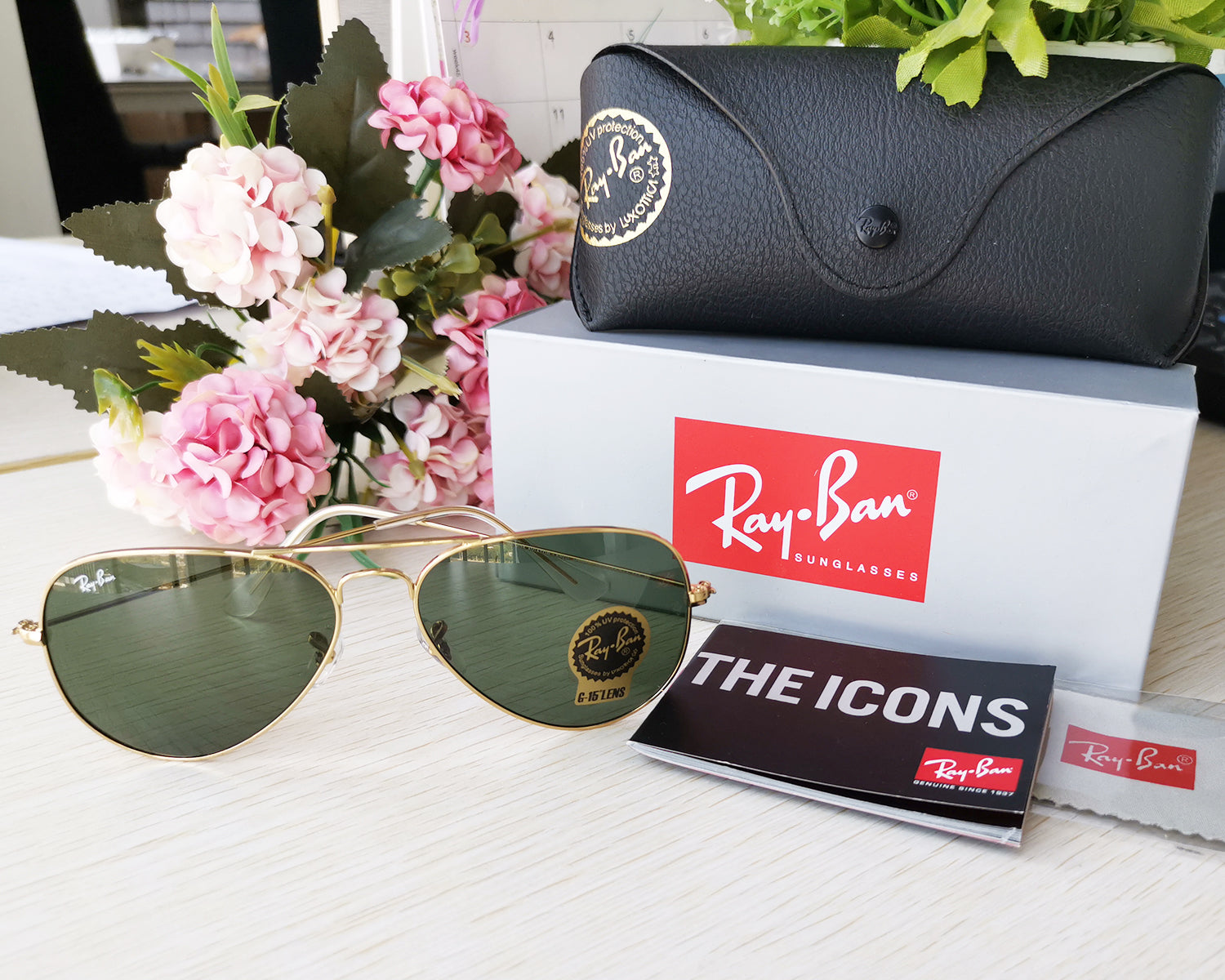 Ray Ban Rb3025 Aviator Classic L05 Gold Frame Green Classic G 15 Len Funnyshopper