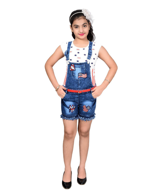 White Dangree for Girls for Any Occasion/ Girls Dress/top dungaree kids/  dungaree top girl kids/
