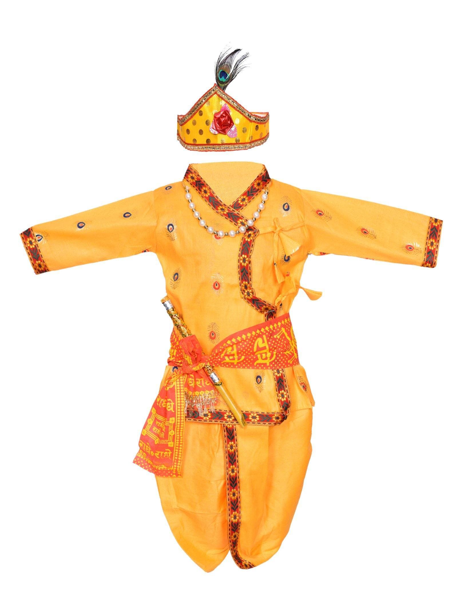 Buy Krishna Dress for Kids | Shri krishna dress for Baby Boy | Radhe  Printed Design Janmashtami kanha costume for boy and girl (14, 7) Online at  Low Prices in India - Amazon.in