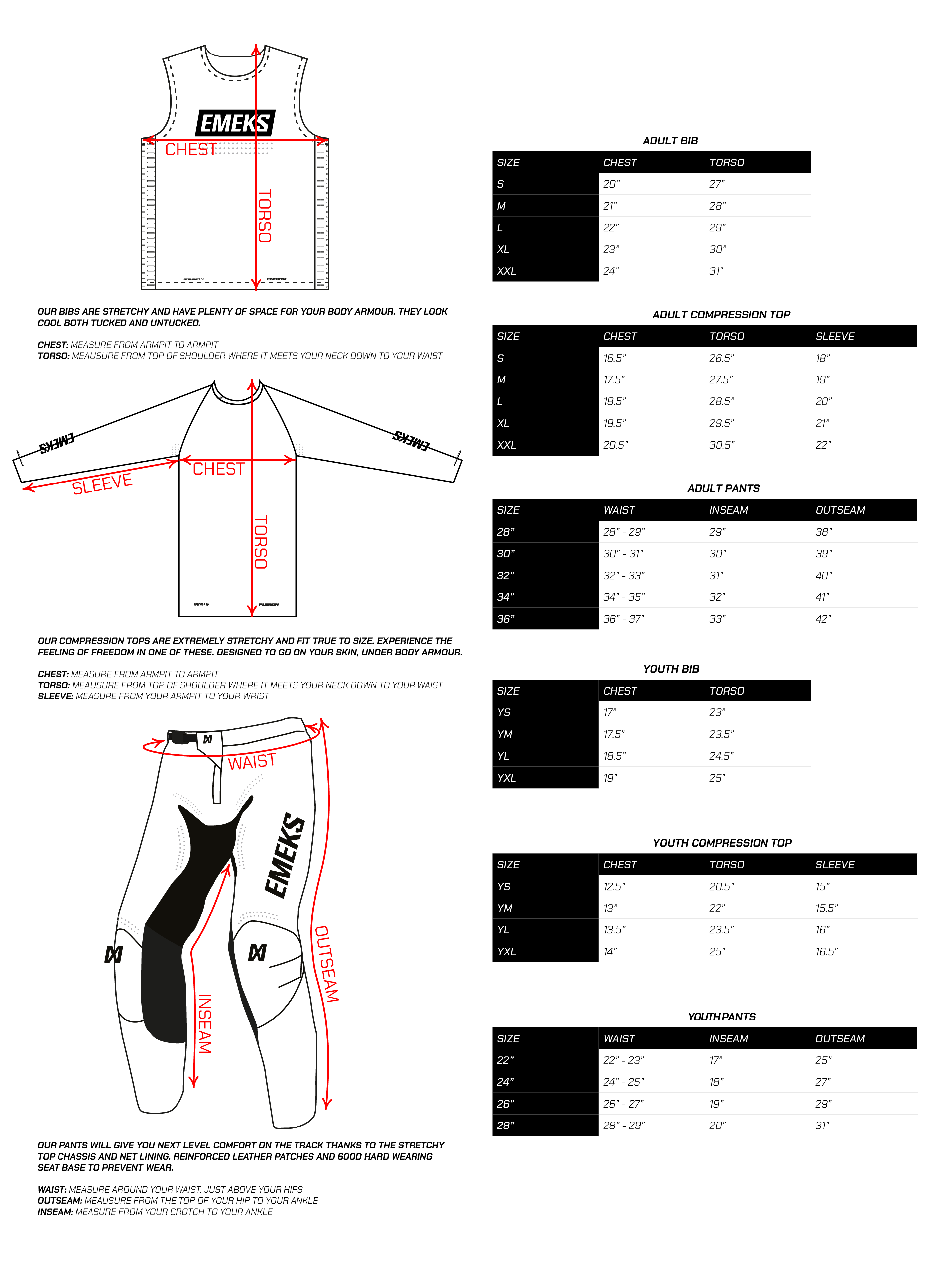 Size Charts