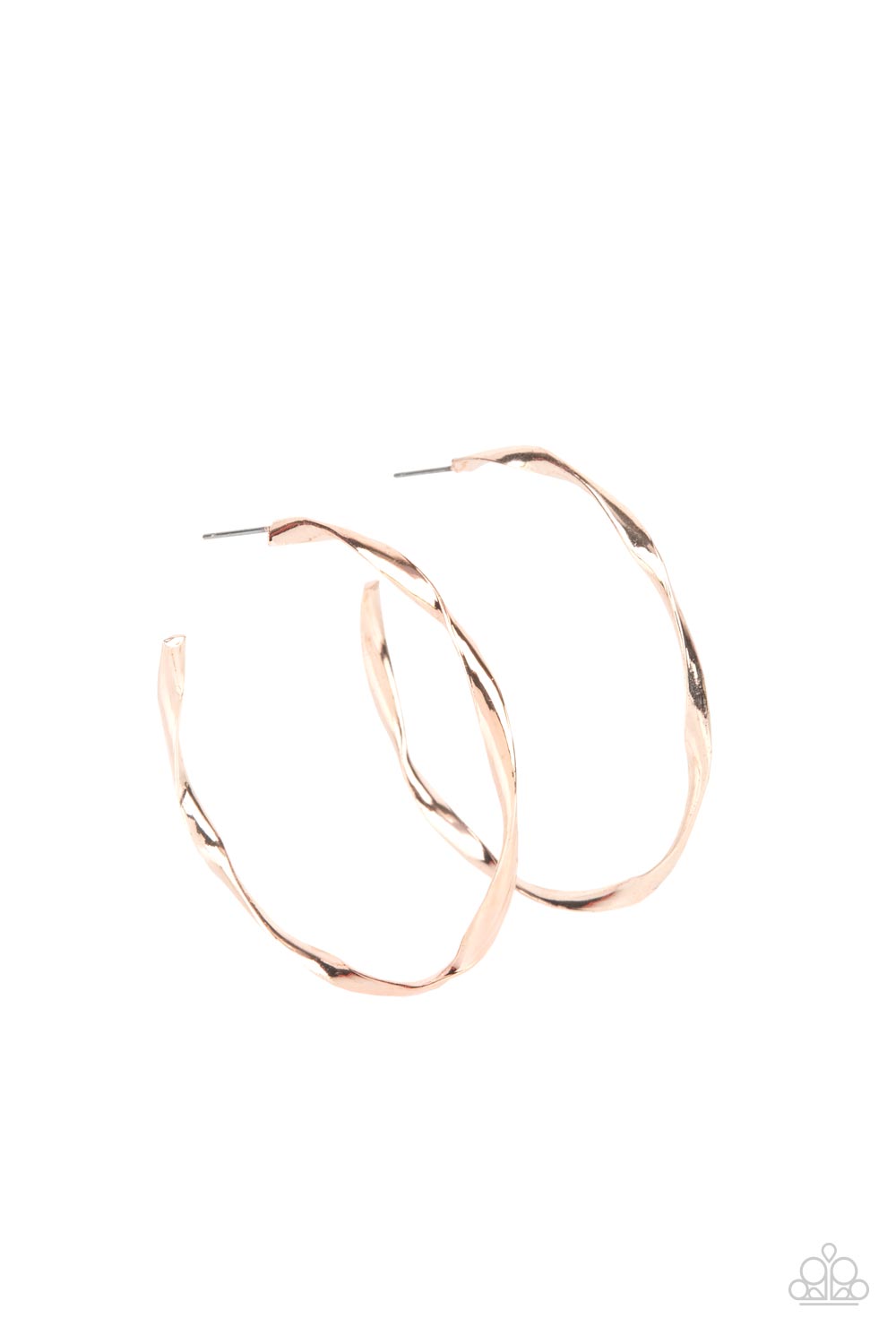 Radiantly Warped - Rose Gold Earrings - Paparazzi Accessories