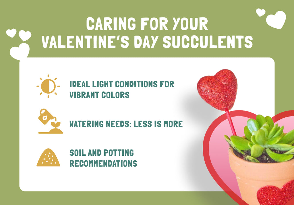 image text "Caring for Your Valentine’s Day Succulents"