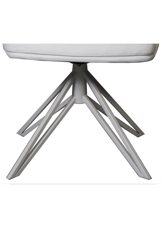 Chaise blanche pivotante en simili cuir avec accoudoirs - Souffle d'intérieur
