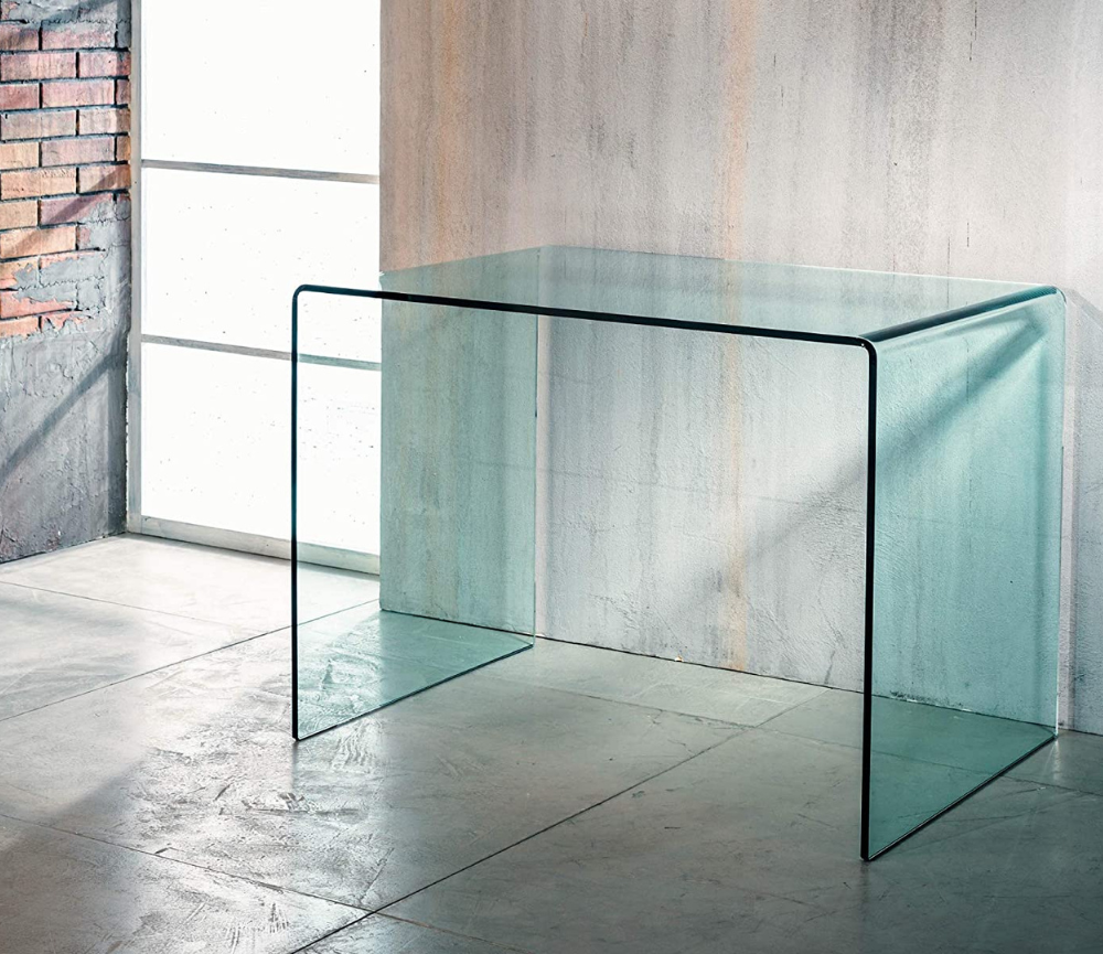 bureau en verre trempé design - Souffle d'intérieur