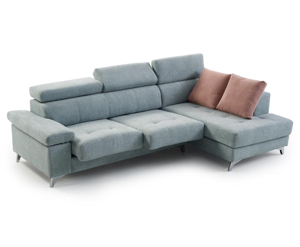 Canapé d'angle bleu avec assises coulissantes - Souffle d'intérieur