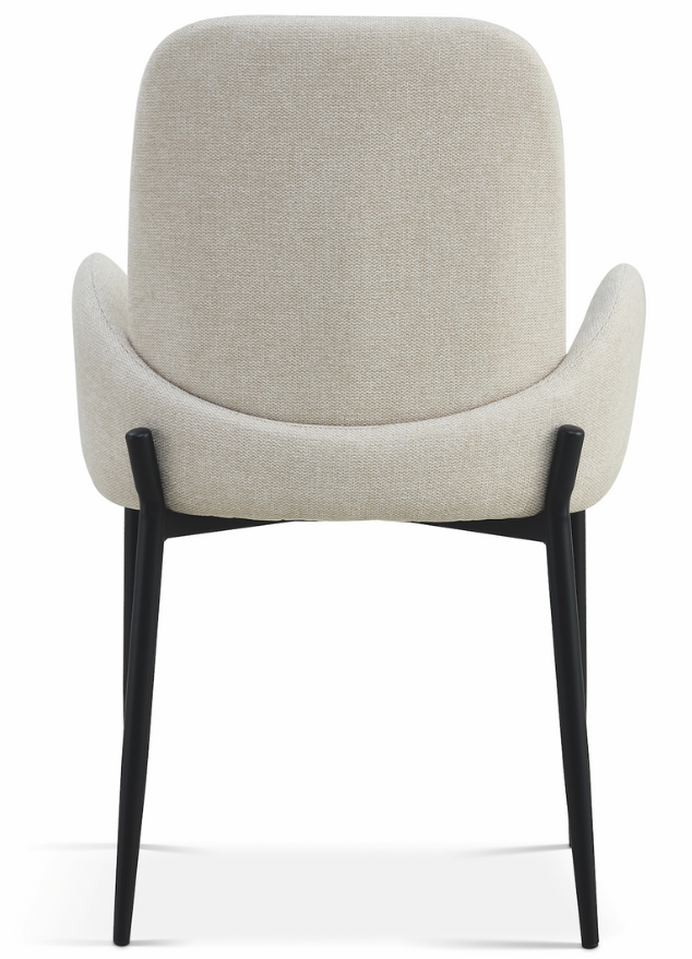 fauteuil de table à manger tissu beige design - Souffle d’intérieur