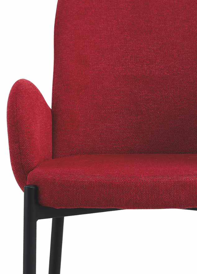 fauteuil de table à manger chaise tissu rouge design - Souffle d’intérieur