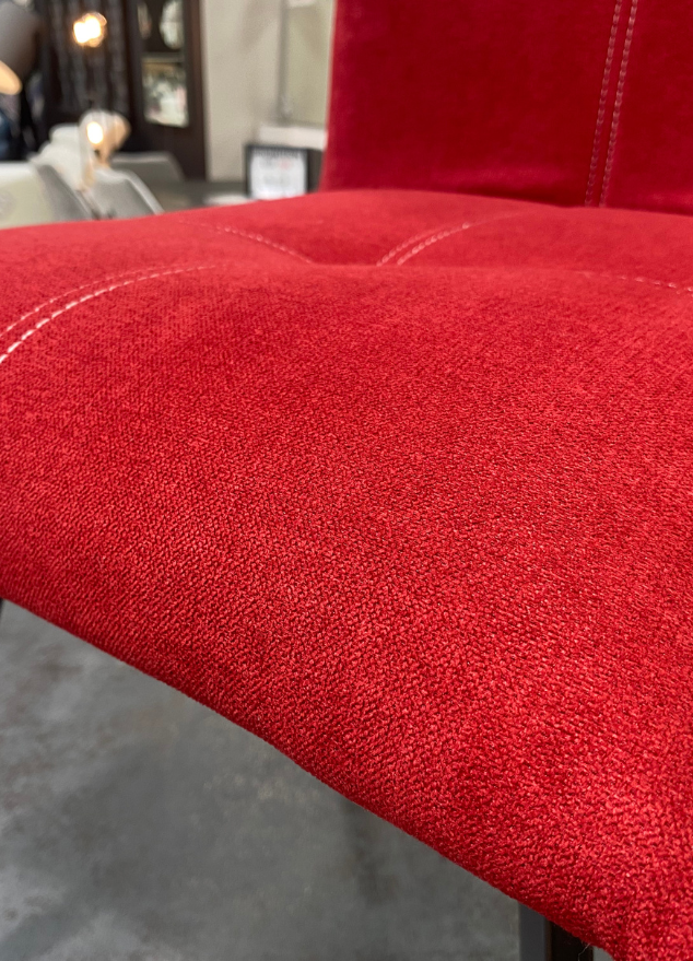 chaise de salle a manger rouge en tissu - Souffle d'intérieur