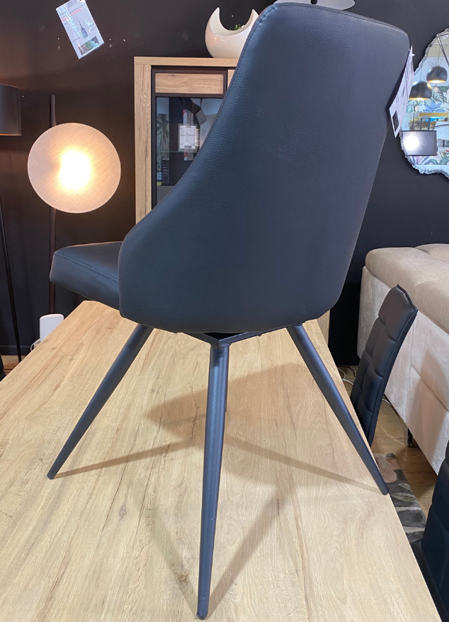 Chaise simili cuir noir pivotante moderne - Souffle d'intérieur