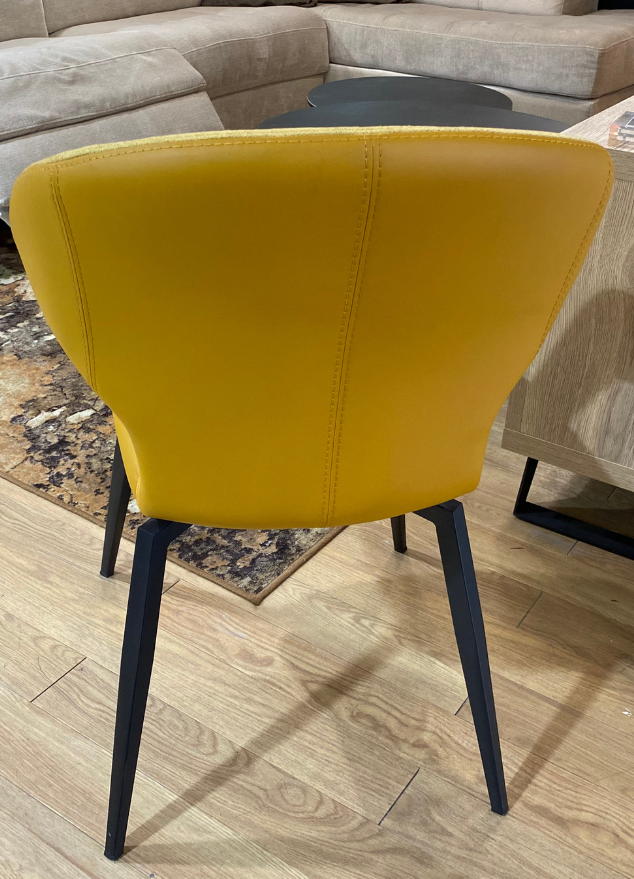 Chaise de salle a manger fauteuil de table jaune pivotante - Souffle d'intérieur