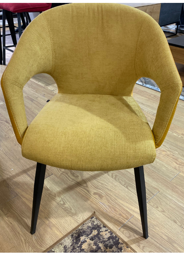 Chaise de salle a manger fauteuil de table jaune pivotante - Souffle d'intérieur