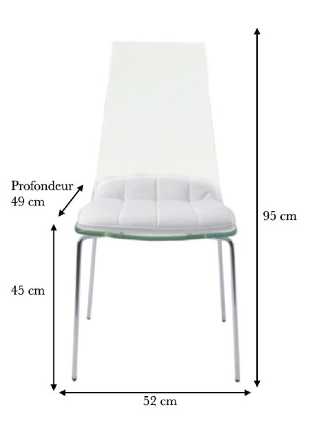 dimensions chaises transparentes design plastique luxe haut de gamme - Souffle d'intérieur