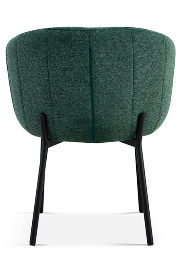 chaise confortable avec accoudoirs verte en tissu pieds noir - Souffle d'intérieur