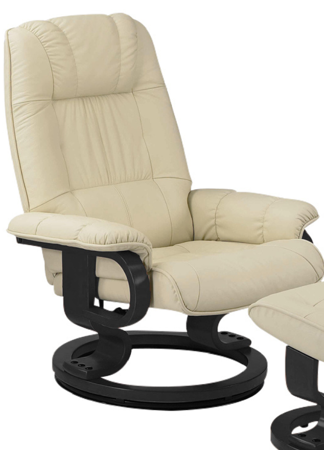 fauteuil relax moderne design cuir beige pivotant - Souffle d'intérieur - Centrelec