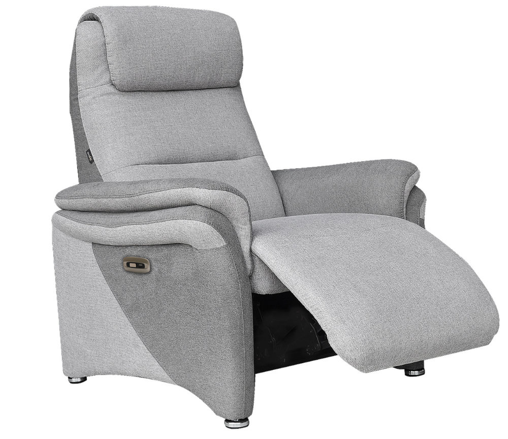 fauteuil relax moderne design tissu gris électrique 1 moteur - Souffle d'intérieur