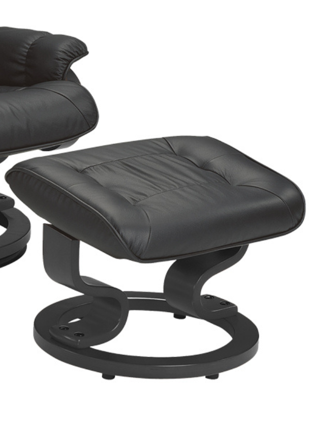 fauteuil relax moderne design cuir noir pivotant - Souffle d'intérieur - Centrelec