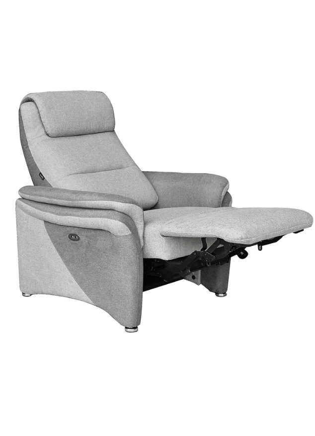 fauteuil relax moderne design tissu gris électrique 1 moteur - Souffle d'intérieur